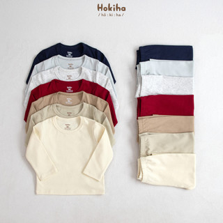 Bộ Quần Áo Dài Tay Cotton Trơn Cho Bé Trai Bé Gái Hokiha Vải Cotton Mềm Mịn, Thoáng mát Size Từ 8-17kg B125
