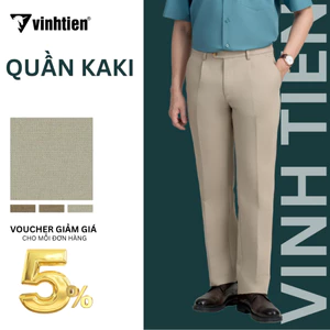 Quần Khaki Nam Trung Niên 1ly Classic Vải Cotton Vĩnh Tiến 565 - Nhiều Màu