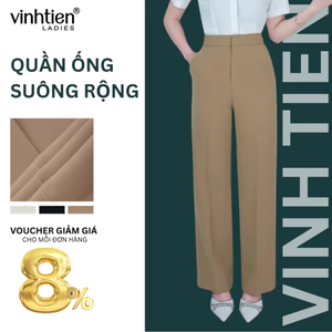 Quần Âu Nữ Ống Suông Rộng Vĩnh Tiến , GTB 765, chất liệu vải mềm mịn thoáng mát đứng form.