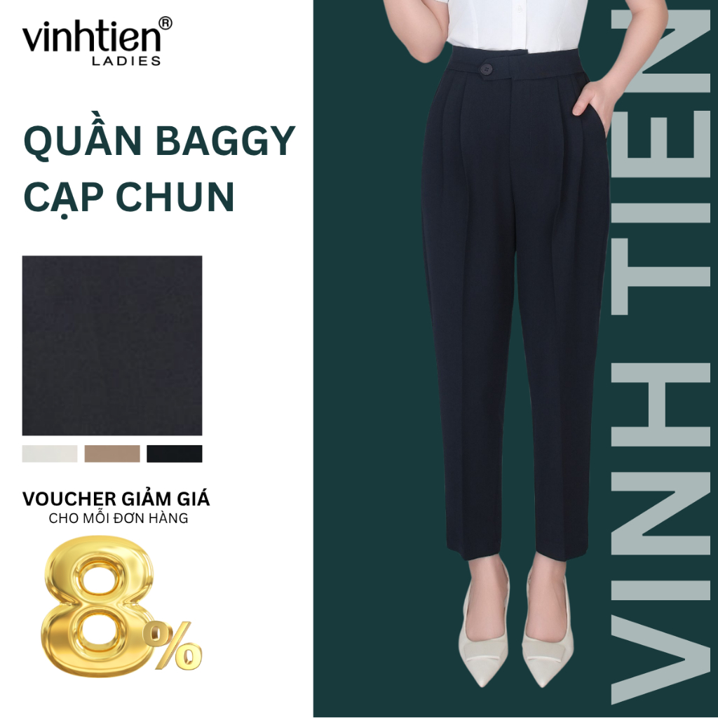 Quần Âu Nữ Cạp Chun Leica Studio, GTB 339, chất liệu vải mềm mịn thoáng mát đứng form.