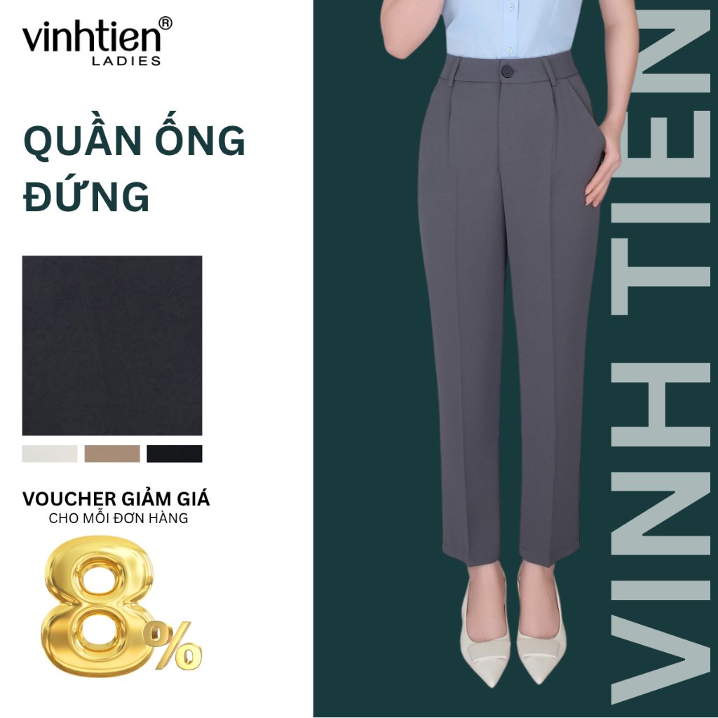 Quần Âu Nữ Baggy Leica Studio, GTB 329, chất liệu vải mềm mịn thoáng mát đứng form.