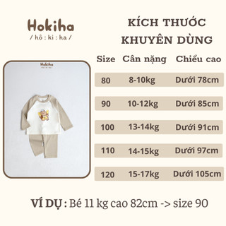 Bộ Quần Áo Dài Tay Raplang In Hình Cho Bé Trai Bé Gái Hokiha Vải Cotton Mềm Mịn, Thoáng mát Size Từ 8-17kg B129