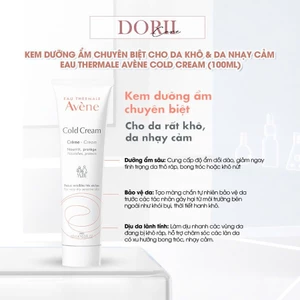 Avene kem dưỡng ẩm chuyên biệt dành cho da khô, nhạy cảm AVÈNE COLD CREAM 100ml + QUÀ