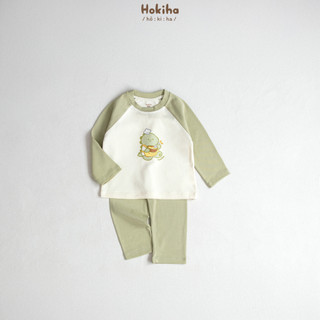 Bộ Quần Áo Dài Tay Raplang In Hình Cho Bé Trai Bé Gái Hokiha Vải Cotton Mềm Mịn, Thoáng mát Size Từ 8-17kg B129
