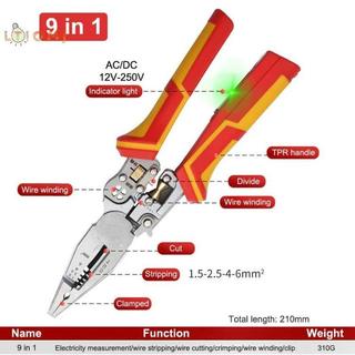 Kìm thợ điện chuyên dùng 9in1 đa chức năng kìm điện do thông mạch bấm cod