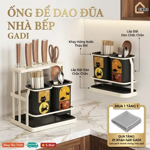 Kệ Để Dao Đũa Nhà Bếp Hoạ Tiết Cổ Điển Sang Trọng, Kệ Để Dao Đũa Chất Liệu ABS+Carbon cao cấp cứng cáp bền bỉ treo tường