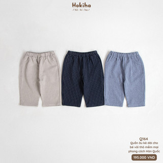 Quần Âu Kẻ Dài Cho Bé Hokiha Chất Vải Thô Mềm Mại Đứng Form Phong Cách Hàn Quốc Size Từ 8-17kg Q164