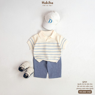 Quần Âu Kẻ Dài Cho Bé Hokiha Chất Vải Thô Mềm Mại Đứng Form Phong Cách Hàn Quốc Size Từ 8-17kg Q164
