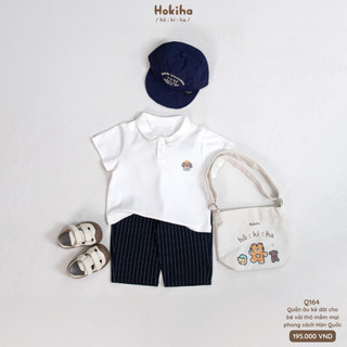 Quần Âu Kẻ Dài Cho Bé Hokiha Chất Vải Thô Mềm Mại Đứng Form Phong Cách Hàn Quốc Size Từ 8-17kg Q164