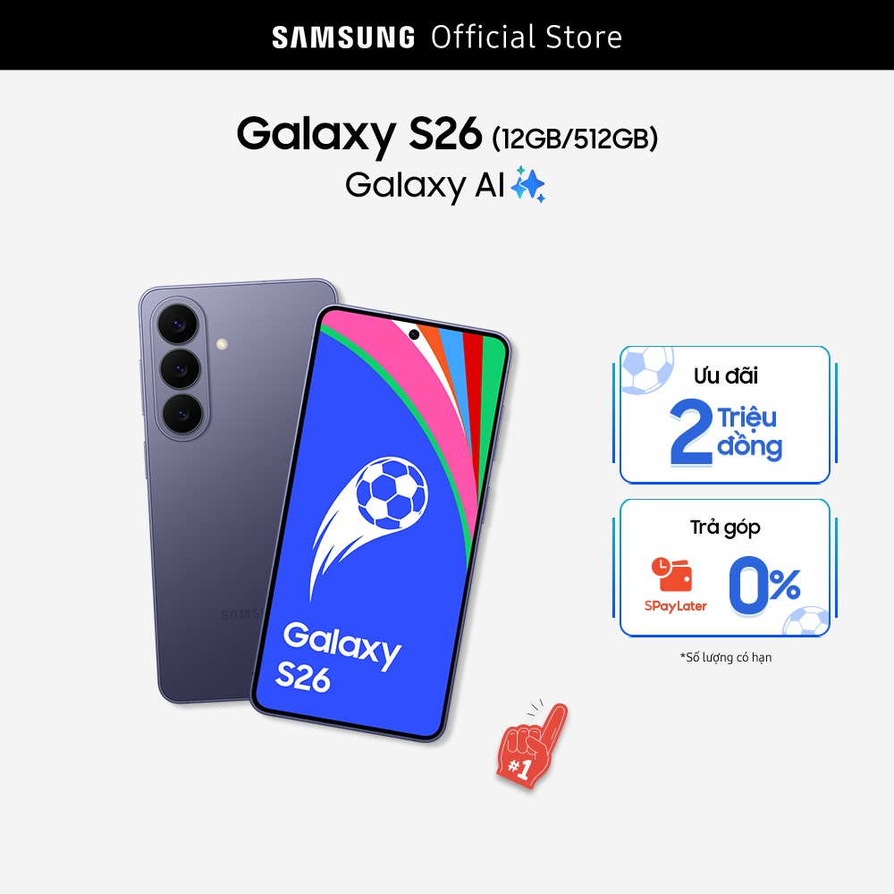Điện thoại Samsung Galaxy S26, 12GB/512GB, Customized AP, AI Phone, Photo Assist, Creative Studio, 50MP Camera, 4300mAh