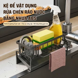 Kệ để vật dụng rửa chén ráo nước bằng nhựa ABS 23x10x11.5cm