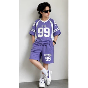 Bộ Đồ Thể Thao Nam Màu Tím Mã 99 Chất Vải Cotton Co Dãn Thấm Hút Mồ Hôi Tốt Phù Hợp Cho Mọi Hoạt Động Size 10-22kg