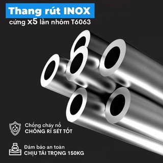 Thang Rút Đơn Chữ I Thang Rút Nhôm Inox Rút Đơn 1.9M 2.7M 3.9M 4.3M 5.1M 6M Bảo hành 2 năm