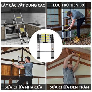 Thang Rút Đơn Chữ I Thang Rút Nhôm Inox Rút Đơn 1.9M 2.7M 3.9M 4.3M 5.1M 6M Bảo hành 2 năm