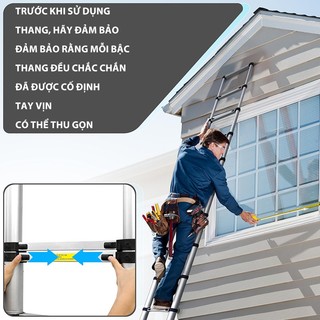 Thang Rút Đơn Chữ I Thang Rút Nhôm Inox Rút Đơn 1.9M 2.7M 3.9M 4.3M 5.1M 6M Bảo hành 2 năm