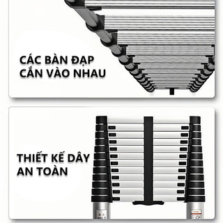 Thang Rút Đơn Chữ I Thang Rút Nhôm Inox Rút Đơn 1.9M 2.7M 3.9M 4.3M 5.1M 6M Bảo hành 2 năm