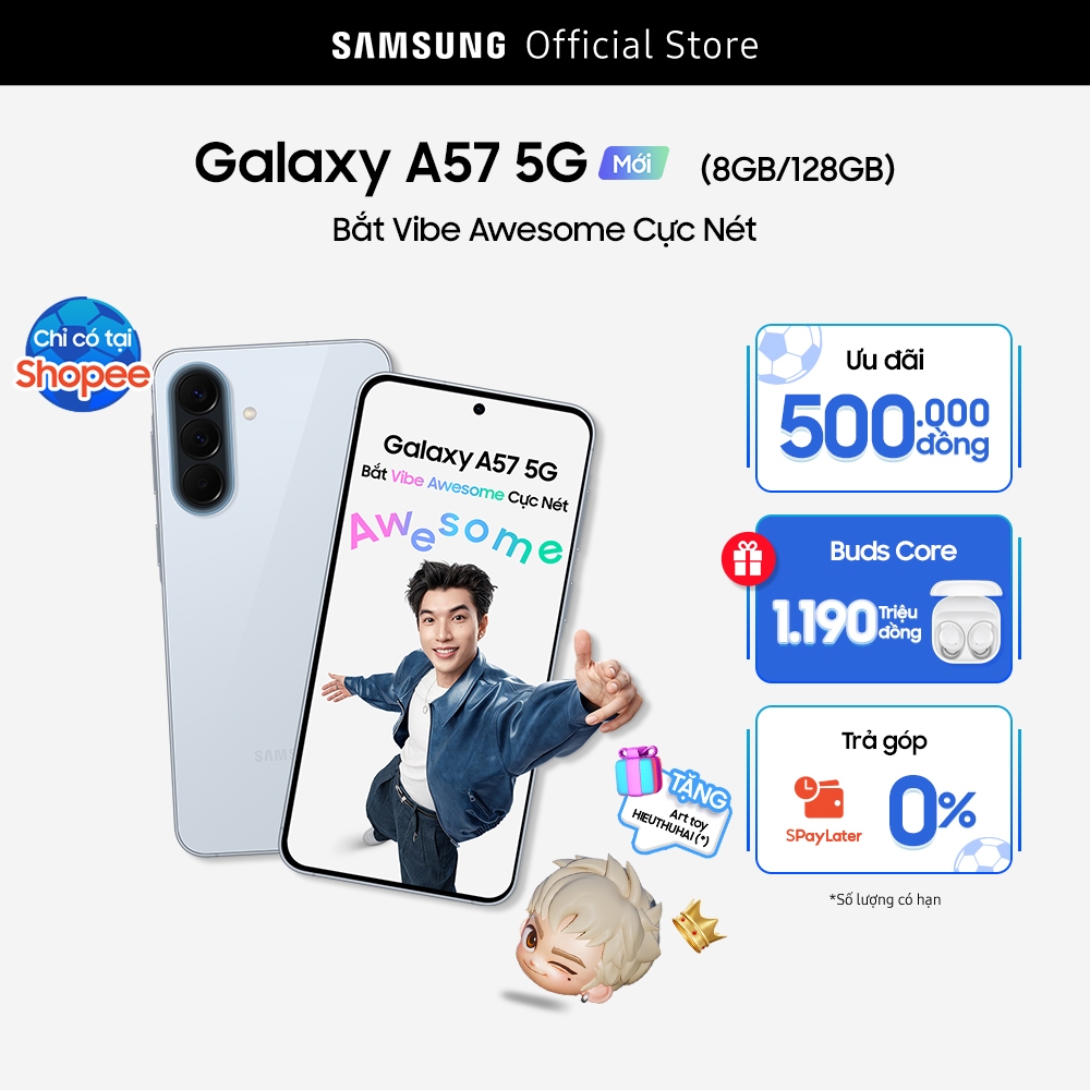 Combo Độc Quyền: Điện Thoại Samsung Galaxy A57 128GB + Tai Nghe Samsung Galaxy Buds Core