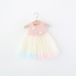 Váy công chúa bé gái QCCC vải thun cotton mềm thoải mái phối nơ kẹo ngọt D1314