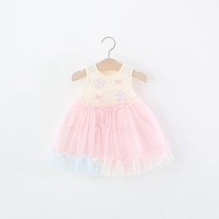 Váy công chúa bé gái QCCC vải thun cotton mềm thoải mái phối nơ kẹo ngọt D1314