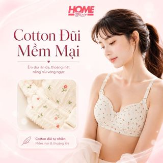 Áo ngực nữ mút mỏng chất cotton đũi phối ren xinh xắn - Áo lót nữ không gọng 3 nấc cài tiện lợi A739