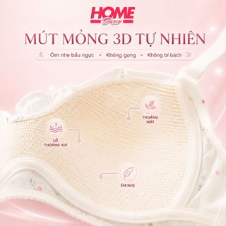 Áo ngực nữ mút mỏng chất cotton đũi phối ren xinh xắn - Áo lót nữ không gọng 3 nấc cài tiện lợi A739