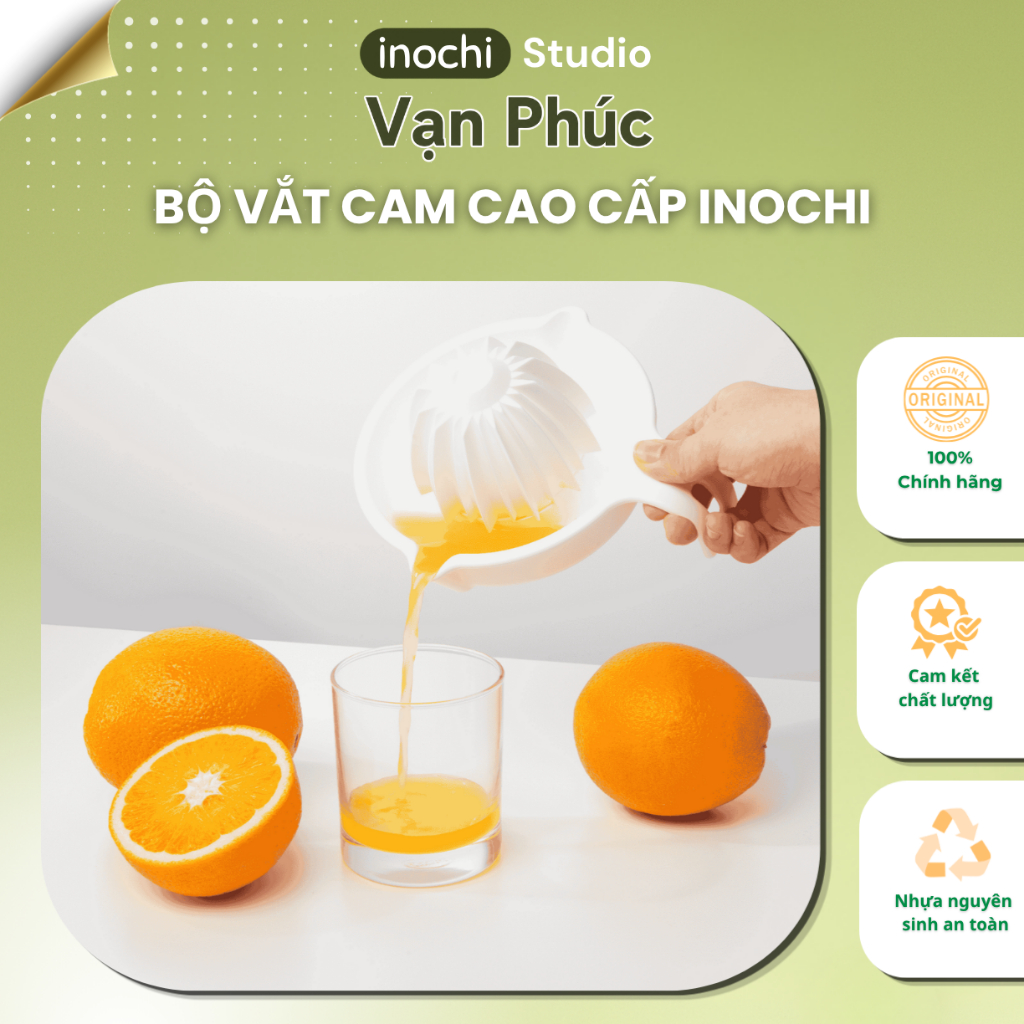 Bộ vắt cam cao cấp inochi, vắt cam bằng tay, nhựa nguyên sinh an toàn sức khỏe dễ dàng vệ sinh inochi store hcm