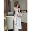 Set Áo cup ngực ren thêu hoa nổi dáng peplum xoè nhẹ kèm quần suông dài ống rộng style tiểu thư thanh lịch quý phái