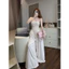 Set Áo cup ngực ren thêu hoa nổi dáng peplum xoè nhẹ kèm quần suông dài ống rộng style tiểu thư thanh lịch quý phái