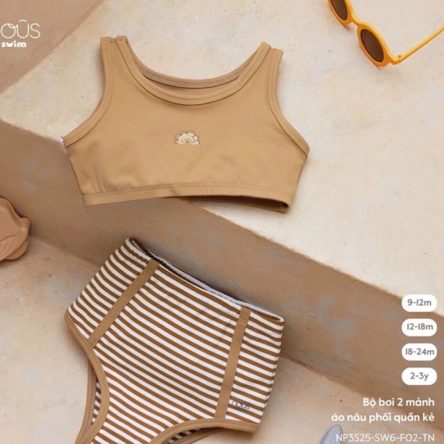 Nous Swim Baby Bộ đồ bơi liền cộc, bodysuit cho bé gái chất liệu mềm mịn