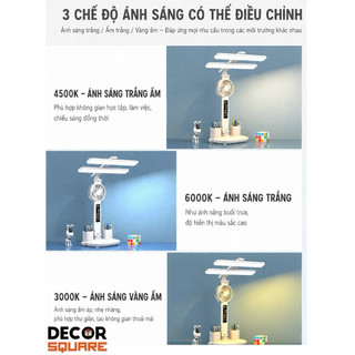 Đèn Bàn Học LED Bản Cao Cấp Tích Hợp Quạt Mini – Chống Cận, Cảm Ứng, Tiết Kiệm Điện Hiển Thị Giờ