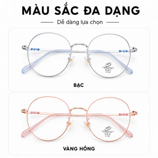 Gọng Kính Cận Tròn Nam Nữ Đổi Màu Eye Plus 66051 Gọng Kim Loại,Dáng Thời Trang Trẻ Trung Phong Cách