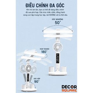 Đèn Bàn Học LED Bản Cao Cấp Tích Hợp Quạt Mini – Chống Cận, Cảm Ứng, Tiết Kiệm Điện Hiển Thị Giờ