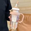 Bình nước nhựa Bottle 1200ml có ống hút lõi lọc và tay cầm tiện lợi MUN STORE BNICE47