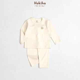 Bộ quần áo dài tay in hình basic cho bé trai, bé gái Hokiha vải cotton mềm mại, thoáng mát size 8-17kg B161