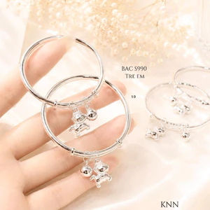 vòng nới chỉnh ra vào đeo chân tay cho bé bạc đẹp 999