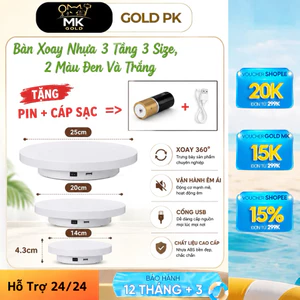 Bàn Xoay Điện 3 Tầng Size 14cm ,20cm, 25cm Chụp Ảnh, Trình Chiếu Sản Phẩm, Bàn Xoay Phát Sóng Trực Tiếp