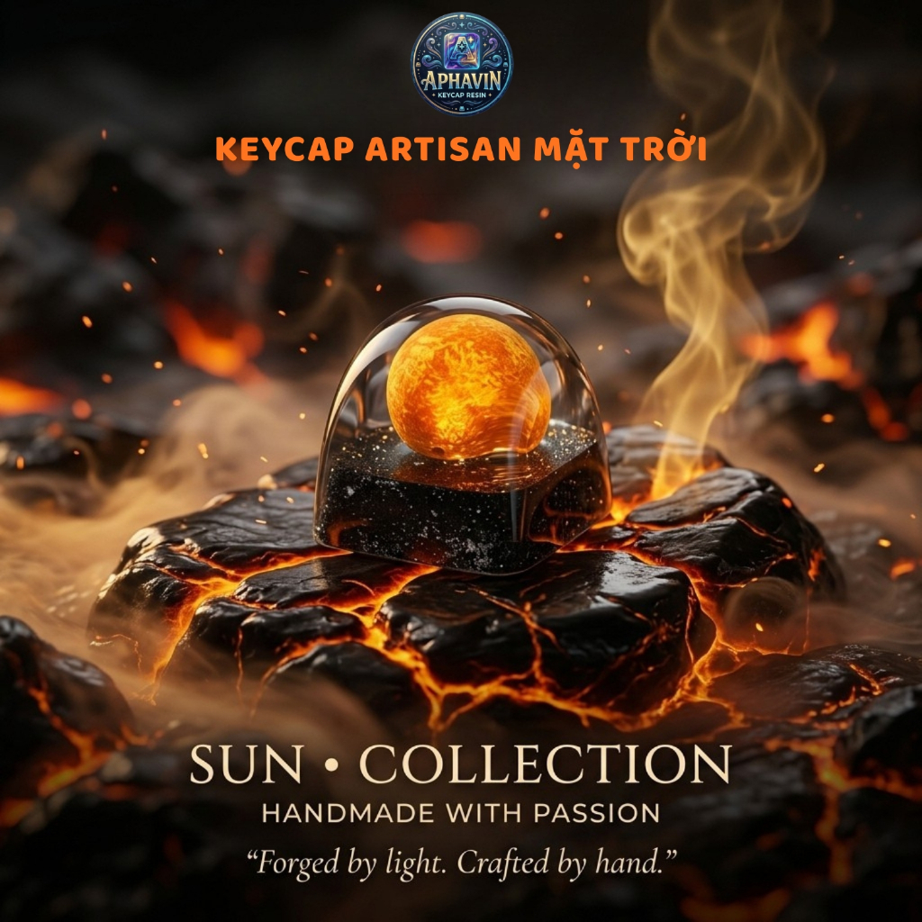 APHAVIN Planet Collection Artisan Resin Keycap 1U DOM | Earth • Moon • Sun | Keycap Resin Thủ Công Cho Cherry MX