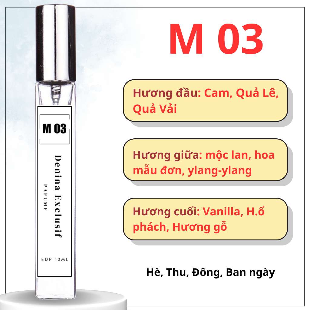 Nước hoa nữ triết NANMY Bản clon lưu hương 6 đến 12 tiếng sang trọng quyến rũ