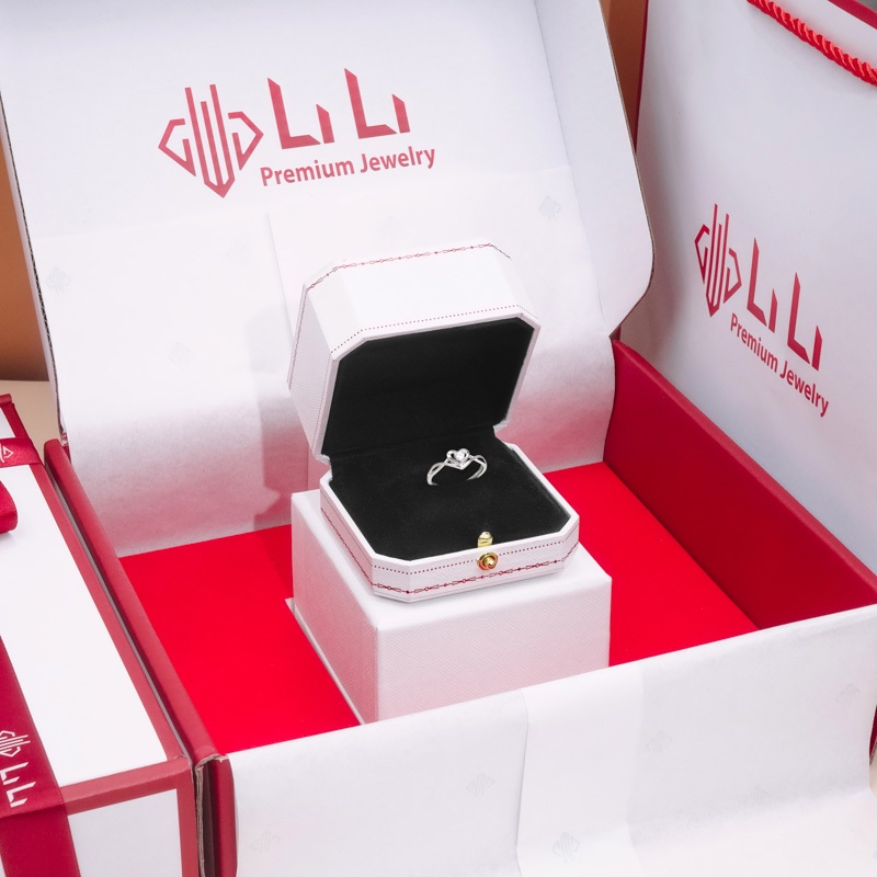 Nhẫn bạc nữ LiLi S925 đính đá CZ cao cấp hình trái tim Alicia LILI_349632