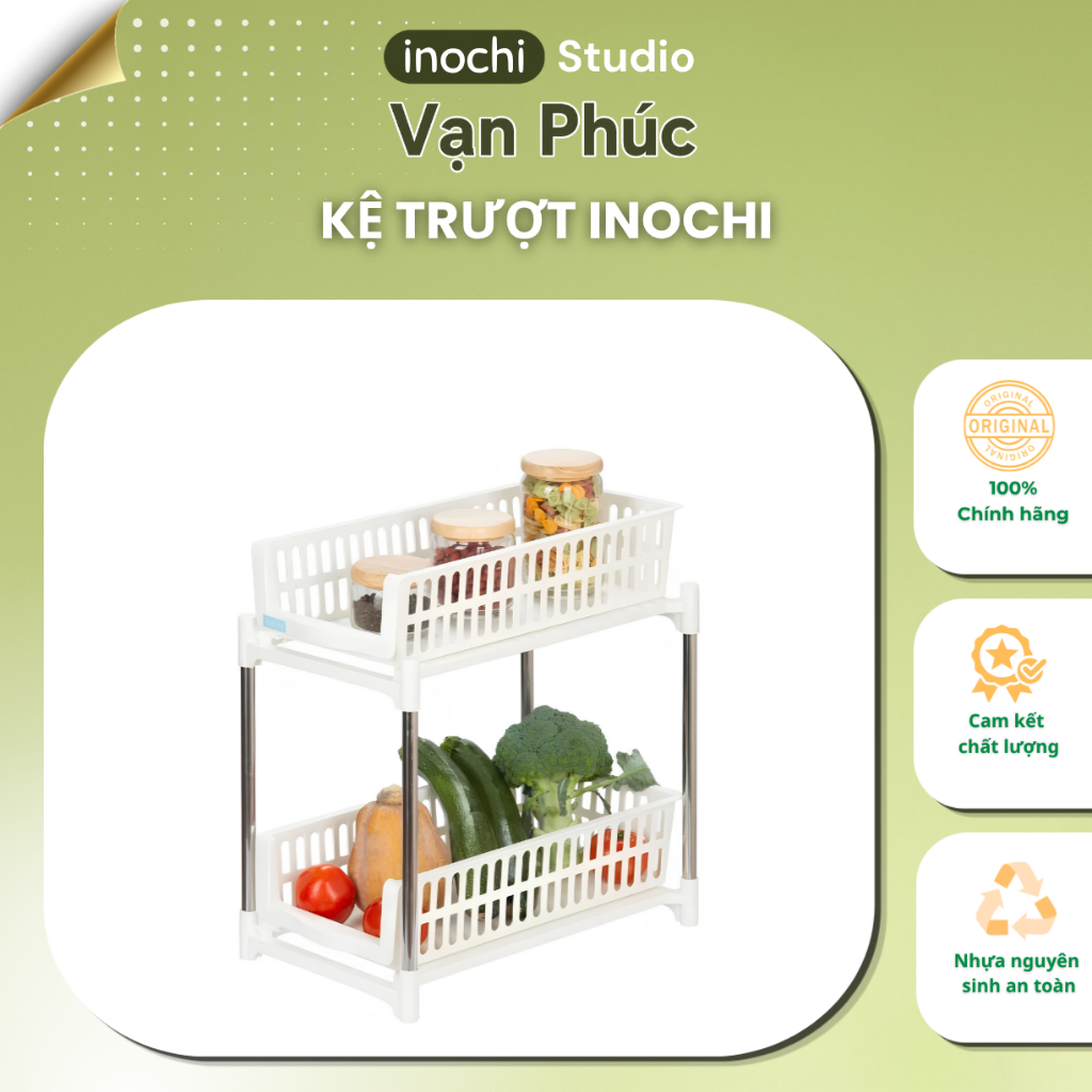 Kệ trượt inochi đựng gia vị, sách, mỹ phẩm, kệ nhà bếp, phòng tắm tiện dụng