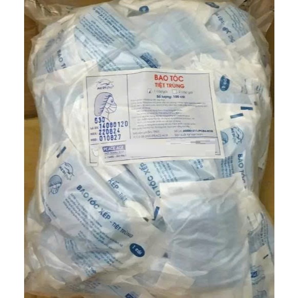 Bịch 100 cái Bao tóc ( nón giấy) tiệt trùng, chưa tiệt trùng  Medipro  sử dụng 1 lần ( bịch 100)