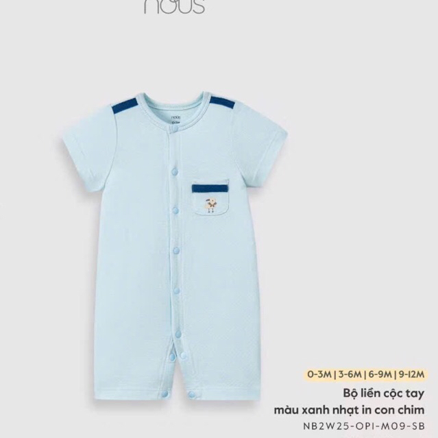 Nous Baby Bộ liền cộc, body cộc bé trai mềm mát cách điệu xinh xắn
