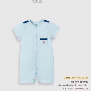 Nous Baby Bộ liền cộc, body cộc bé trai mềm mát cách điệu xinh xắn