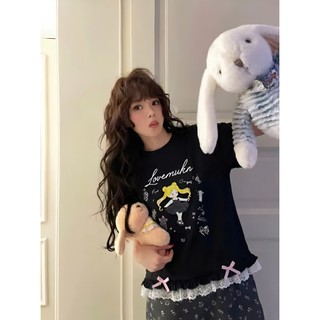 Áo Phông Unisex Basic In Hình Cô Gái Cute Street , Áo Thun Nữ Chất Liệu Cotton Dễ Phối Đồ Mặc Thoáng Mát