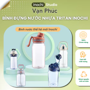 Bình đựng nước Nhựa tritan INOCHI an toàn, có kèm ống hút, dây đeo cho bé. Bình nước nhiều dung tích