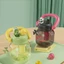 Bình nước nhựa PP 800ml có ống hút và lõi lọc trà họa tiết Panda dễ thương MUN STORE BNPAN85