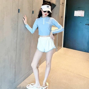 Đồ Bơi Bé Gái Tay Dài Khóa Kéo Chống Nắng Bộ Bơi Áo Quần Thể Thao Co Giãn Nhanh Khô Dành Cho Mùa Hè