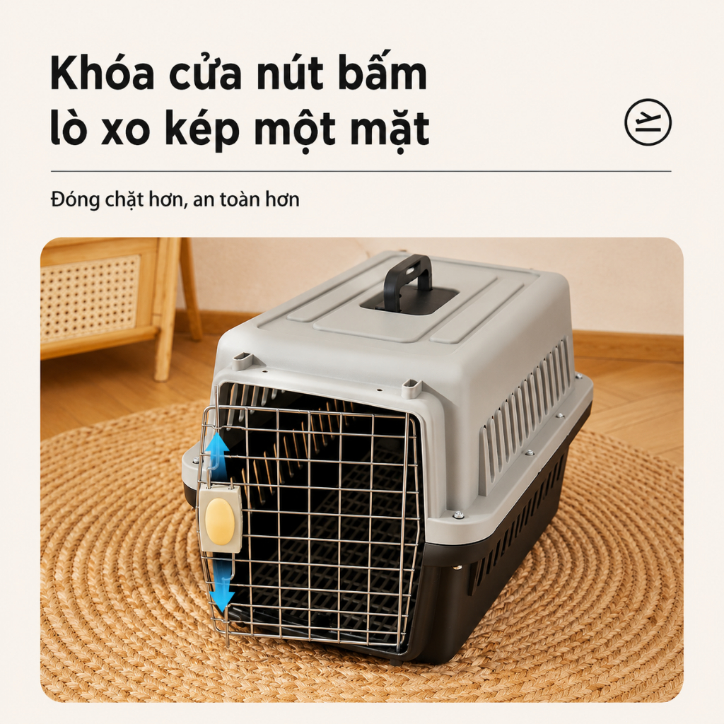 Hộp vận chuyển chuyên dụng cho chó và mèo,  thích hợp cho du lịch, ký gửi và bệnh viện thú y