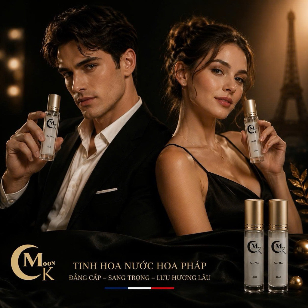 Mẫu mới  nước hoa tinh dầu unisex hương thơm sang trọng cuốn hút hộp 2 chai nam và nữ  10ml