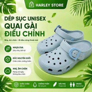 Dép Sục Quai Cài Điều Chỉnh, Êm Nhẹ, Không Trơn Trượt, Tặng Kèm 8 Charm Ngẫu Nhiên Dễ Thương (TLA 02- A1)